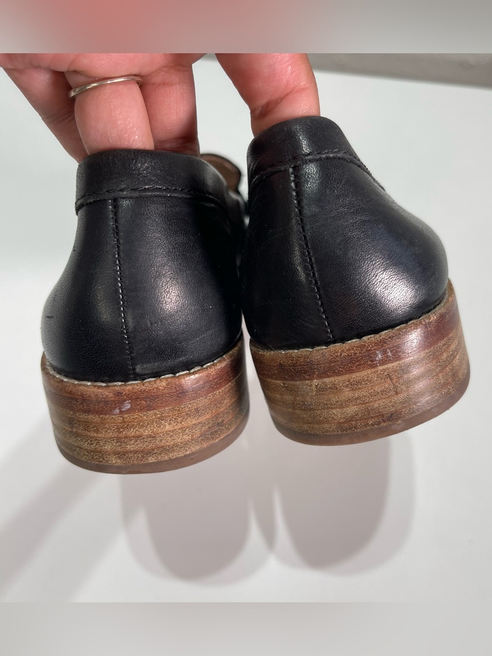 Madewell Leather Shoes Womens 9.5 Penny Loafer Black Academia Classic - Picture 4 of 7